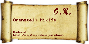 Orenstein Miklós névjegykártya