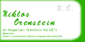 miklos orenstein business card